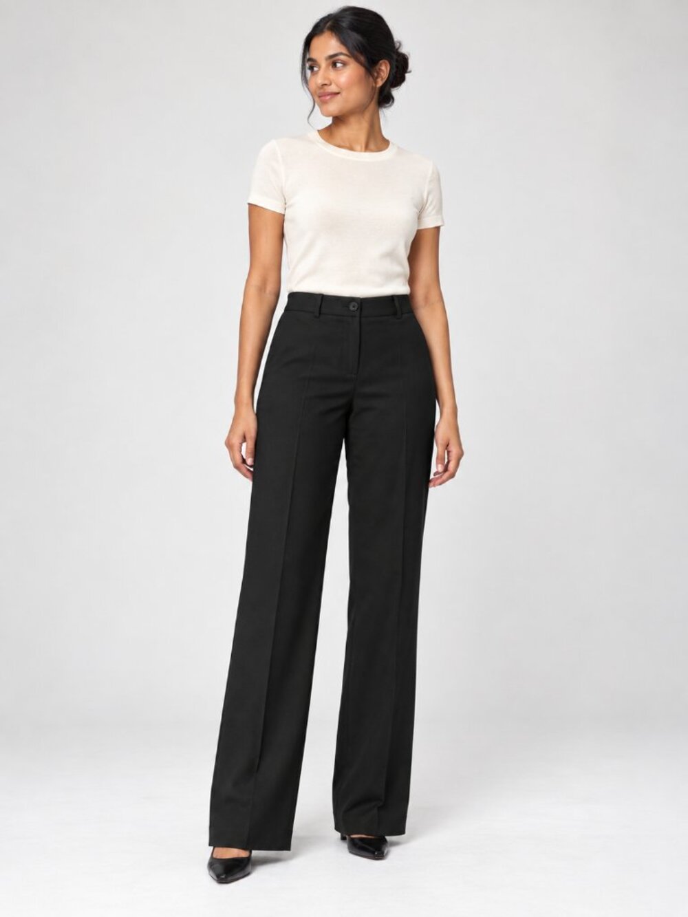 Brooks Brothers 346 Caroline Fit Black Wool Dress Pants Size 4 Preppy Style